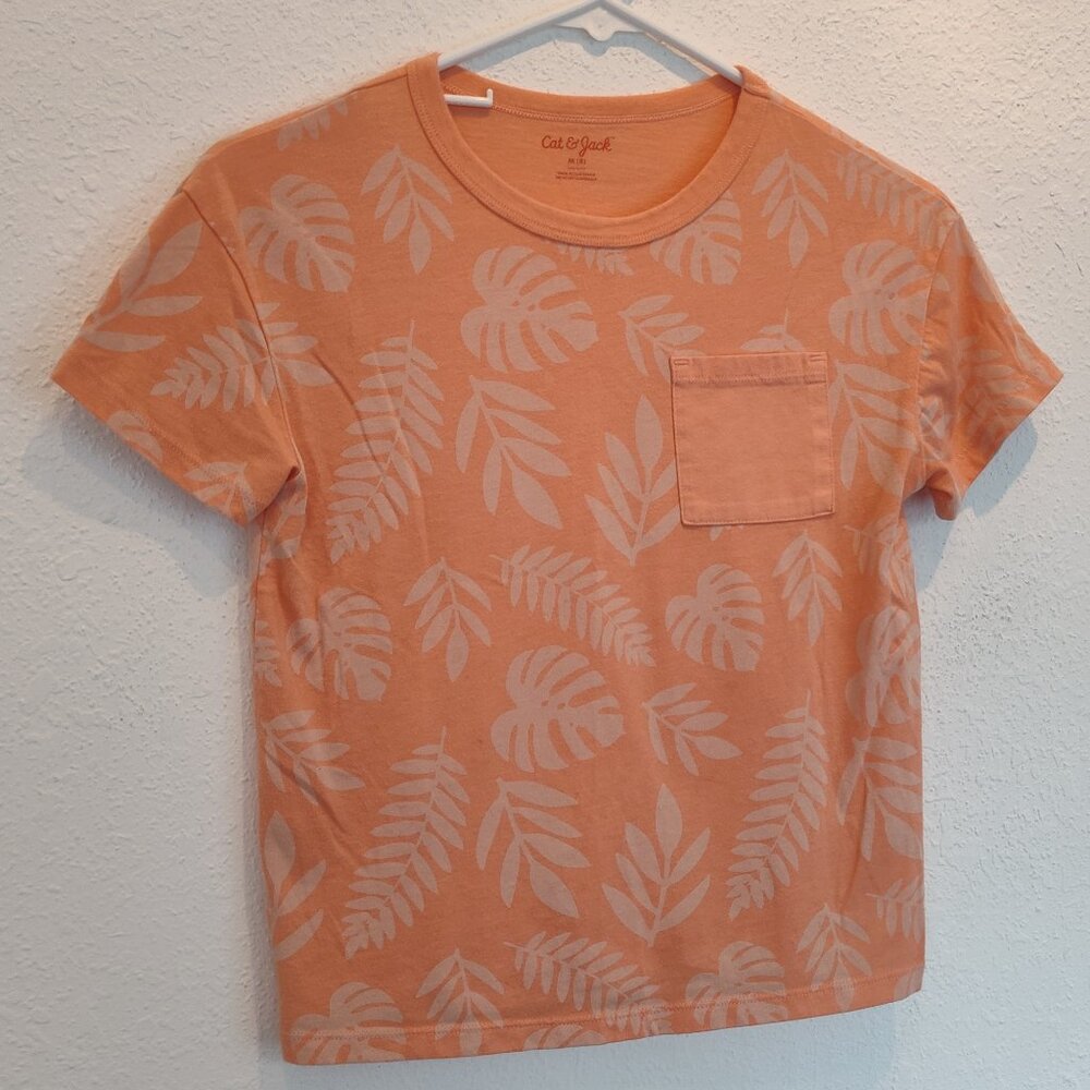 Cat & Jack, Boys & Girls, S/S Shirt, Palm Leaves, M (8)